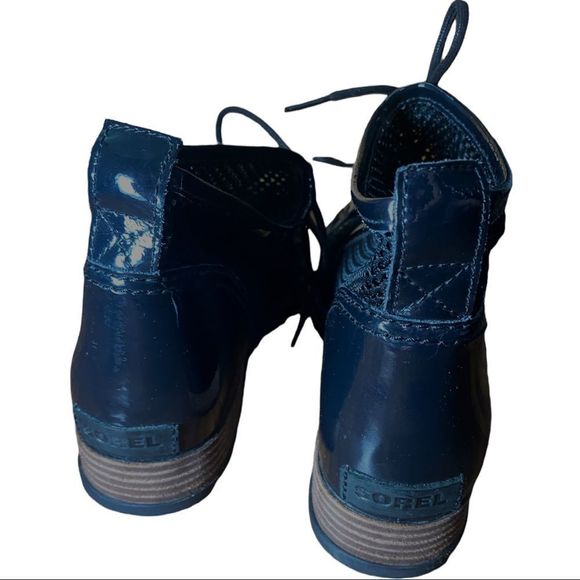 𝅺SOREL Black Patent Major Lace Mesh Ankle Boots Size 11 - Picture 3 of 6